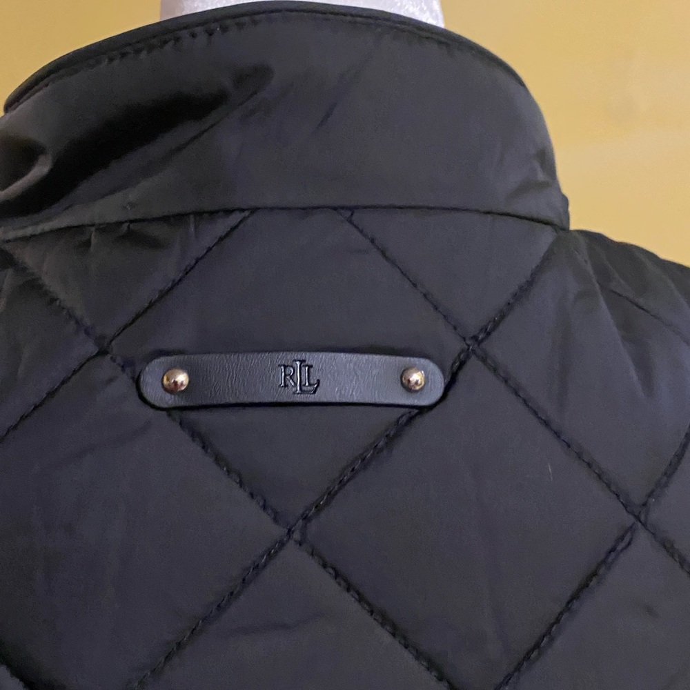 NWT Lauren Ralph Lauren Black Quilted Vest Large - Picture 5 of 8